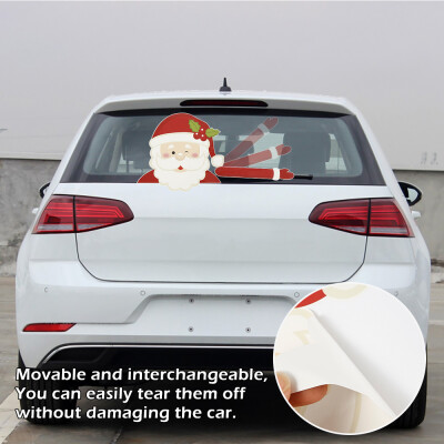 

Santa Claus Car Rear Window Wiper Sticker Christmas Car Styling Funny Waving Arm Rear Windshield Decals Auto Decoration Stickers