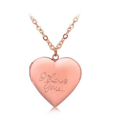 

Carved Love Heart Locket Necklace Pendant Vintage Gift For Lover Couples
