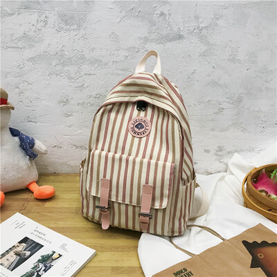 

Insfeng schoolbag female Korean version high school student Johnson junior high school girl Plaid Canvas Shoulder Bag Backpack