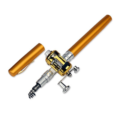 

Portable Telescopic Mini Fishing Pole Set Pocket Pen Shape Folded Fishing Rods Kit with Reel Wheel