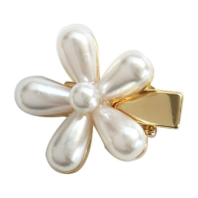

Women Japanese Metal Floral Side Hair Clip Sweet Girls Vintage Glitter Faux Pearl Flower Chic Duckbill Hairgrips