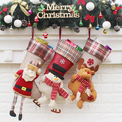 

Tailored Candy Bag Christmas Gifts Tree Ornament Stocking Santa Claus Snowman Sock Decor