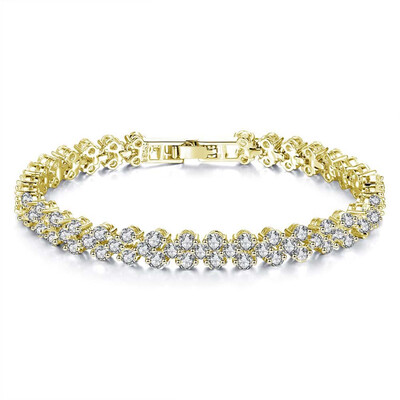

2020New Fashion Roman Style Woman Sterling Silver Crystal Diamond Bracelets Gifts