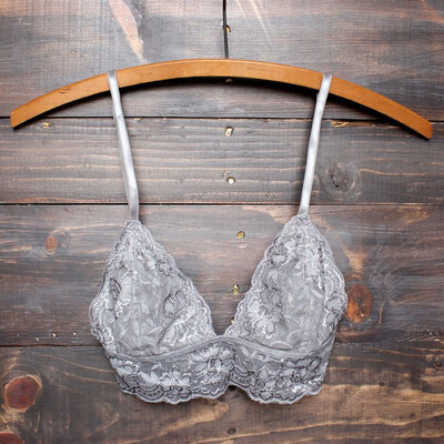 

Sexy Floral Lace Halter Bralette Lined Bra No Pad Crop Top V Neck Choker