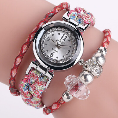 

Korean version of the girls watch handmade woven twist bracelet watch retro casual with rhinestone fashion ladies watch