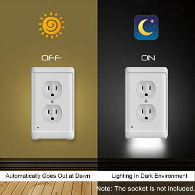 

Duplex Wall Outlet Cover with LED Night Lights Aisle Light Light-sensing Light with Photocell Sensor Suitable for Home Hotel Room