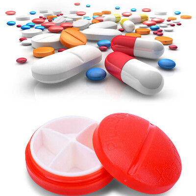 

Toponeto 4-Day Round Medicine Pill Vitamin Box Case Storage Dispenser Organizer Holder