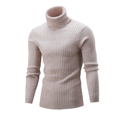 

Winter Fall Men Knitted Turtle NeckSweater Long Sleeve Pullover Jumper Knitwear