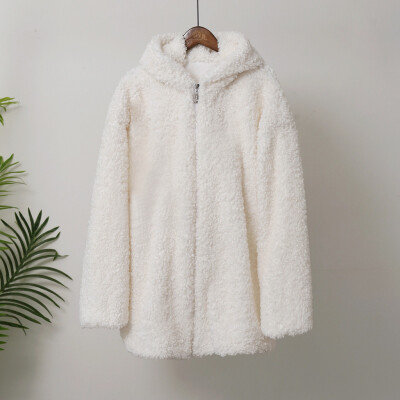 

Tailored Women Fashion Autumn Winter Hat Lamb Wool Circle Loose Thin Coat