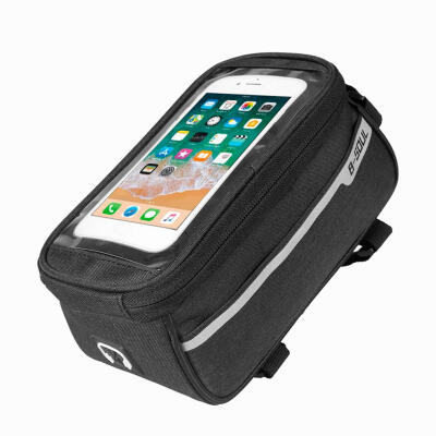 

Waterproof MTB Road Bike Front Tube Bag 6in Phone Touch Screen Saddle Bag