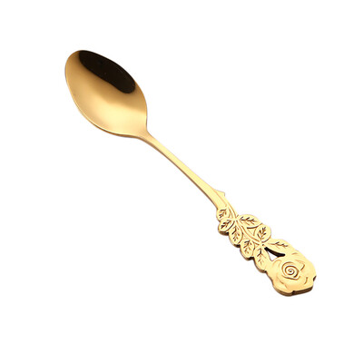 

Gobestart Stainless Steel Flower Spoon Coffee Tea Spork Flatware Dessert