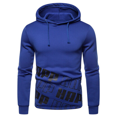 

Toponeto Men Autum Winter Long Sleeve Hooded Sweatshirt Printed Outwear Tops Blouse