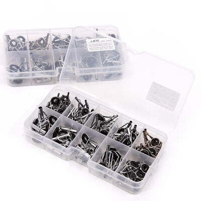 

80Pcs Fishing Rod Guide Guides Tip Set Repair Kit with Fish Box