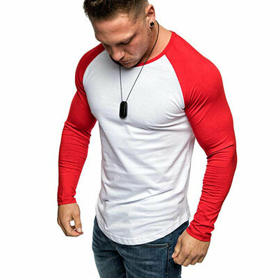 

Luxury Men Long Sleeve T Shirt Casual Blouse Tops Gym Muscle Tees Clothing