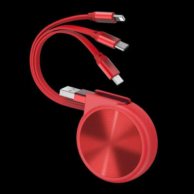

3-in-1 Charging Cable Retractable Lightning Micro USB Type C Cord -1m