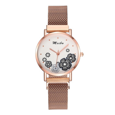 

Unique Style Women Watches Flower Dial Ladies Fashion Quartz Wristwatch Magnet Buckle Strap Clock Casual Dress Reloj Mujer 5