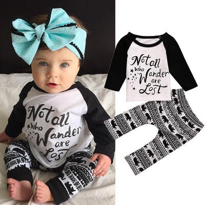 

2pcs Newborn Baby Infant Girls Boy Cotton T-shirt TopsPants Leggings Outfit Set