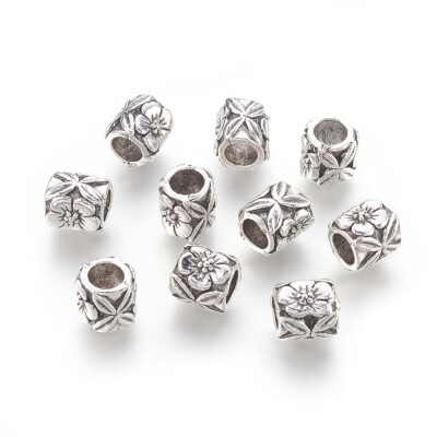 

Tibetan Style Alloy European Beads Large Hole Beads Column Antique Silver 9x859mm Hole 5mm