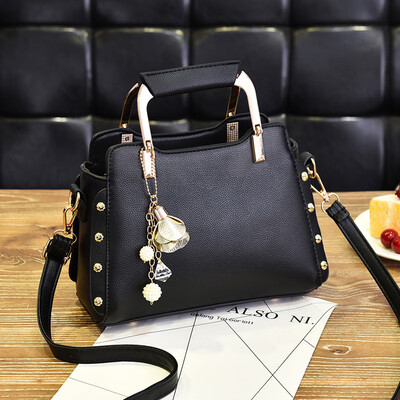 

Bag 2018 new womens bag lychee pattern Korean casual slung shoulder bag handbag wild bag one generation