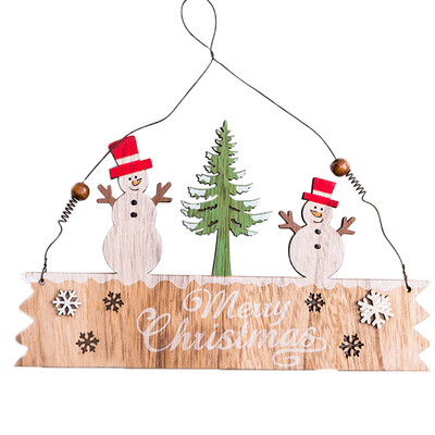 

〖Follure〗Christmas Elk Wood Plate Hollow Door Hanging Wooden Pendant Xmas Ornaments Decor