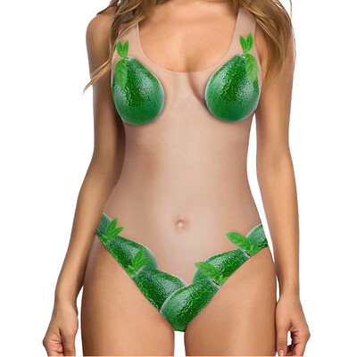 

Saidsome Women Sexy High Cut One Piece Swimsuit Funny Bathing Suit Monokini Swimwear