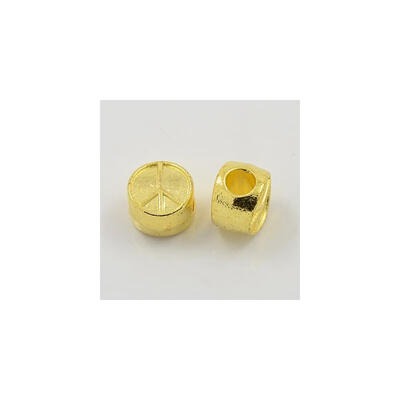 

Zinc Alloy European Beads Peace Sign Golden Color Size about 95mm in diameter 6mm thick hole 45mm