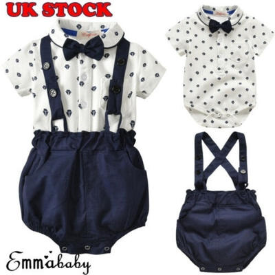 

Cute Newborn Infant Baby Boys Gentleman Outfit Clothes Romper TopsPants