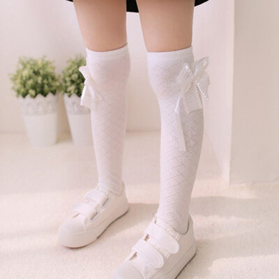 

Girl Big Bow Knee High Long Soft Warm Tights Socks Stockings Pantyhose Yulllu