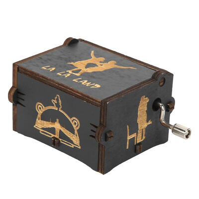 

Vintage Wooden Hand Cranked Music Box Retro Home Ornaments Crafts Kids Gift