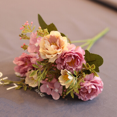 

10 Heads Artificial Peony Flower Bouquet Simulated Photograph Prop Home Decor