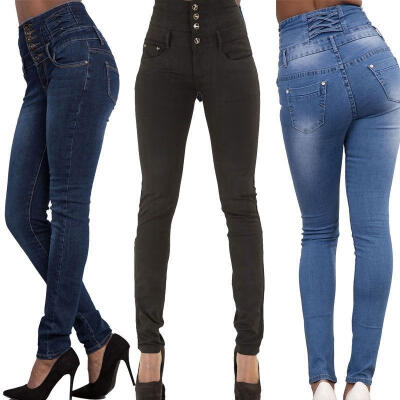 

Women Ladies Black Blue High Waisted Skinny jeans size 6 8 10 12 14 16