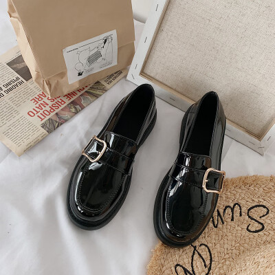 

Japanese soft sister little leather shoes Korean version of ulzzang students with thick soles&retro British style buckle singl