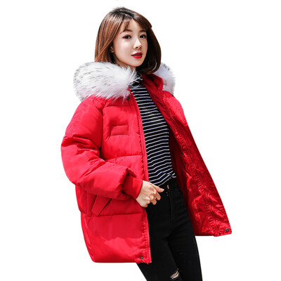 

Toponeto Women Winter Warm Coat Hooded Thick Warm Loose Jacket Short Overcoat