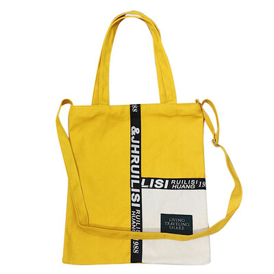 

Women Large Capacity Totes Fashion Color Blocks Patchwork Canvas Bags Female Retro Portable Shoulder Bag Foldable Travel bag