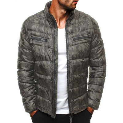 

Toponeto Mens Autumn Winter Zipper Camouflage Warm Jacket Packable Light Top Quality Coat