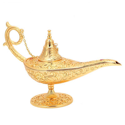 

Greensen Vintage Metal Carved Aladdin Magic Lamp Wishing Light Decoration Art Crafts Collection Gift
