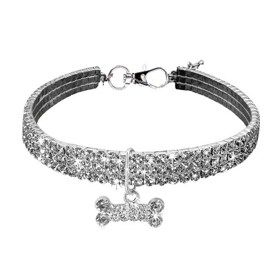 

Siaonvr Cute Mini Pet Dog Bling Rhinestone Chocker Collars Fancy Dog Necklace