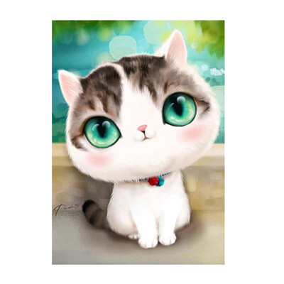 

Diamond Painting Cute Cat Needle Gift Wall Stickers Full Square Resin Diamond Embroidery Animals Picture of Rhinestones