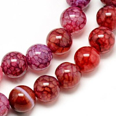 

Natural Dragon Veins Agate Beads Strands Dyed Round Crimson 8mm Hole 1mm about 48pcsstrand 1496"