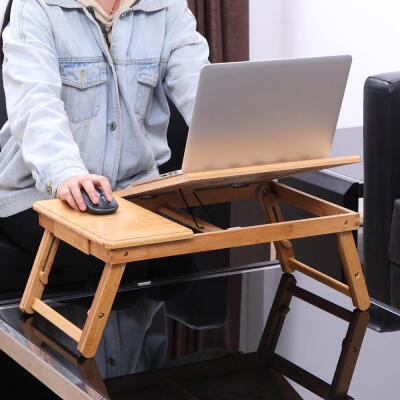 

Bamboo Folding Laptop Table Lap Desk Bed Portable Computer Tray Stand Holder Wood Read