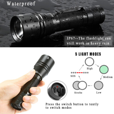 

Saidsome Waterproof USB Charging XML-T6 LED Flashlight 2 in 1 Spotlight & Floodlight flashlight lamp