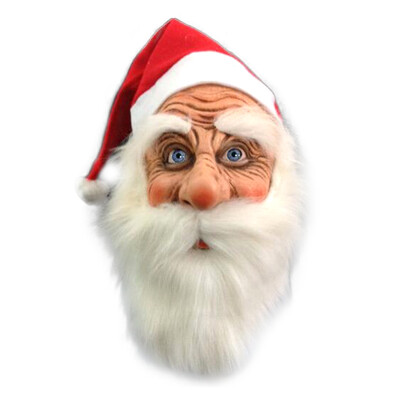 

Funny Santa Claus Full Mask Super Soft Santa Face Mask Wig Beard Costume Christmas Party Holiday Supply Adult Halloween Mask