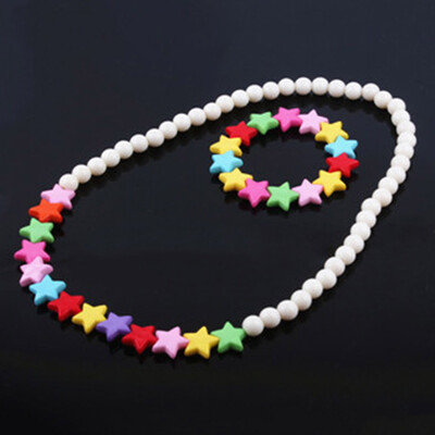 

Children Handmade Jewelry Sets Kid Baby Cute Bowknot Flower Necklace Bracelet