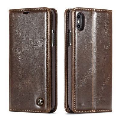 

CaseMe New Phone Cases Original Brand Leather Business Auto Flip Card slot Wallet Case For iphone Xs MAX 65" Phone Cover