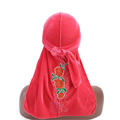 

Unisex Men Women Velvet Breathable Bandana Cap Turban Hats Durag Headwear Scarf