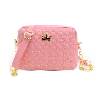 

Women Fashion PU Leather Crown Handbag Shoulder Bag Messenger Chain Bag