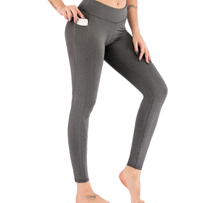 

Fashion Women High Waist Yoga Pants Side Cell Phone Pockets Sports Leggings