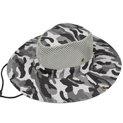 

Fashion Outdoor Wide Brim Camouflage Fisherman Bucket Boonie Hat Anti UV Cap