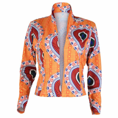 

Toponeto Women Dashiki Long Sleeve Fashion African Print Dashiki Short Casual Jacket