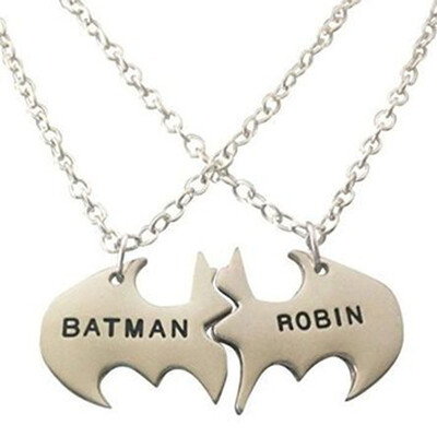 

Batman&Robin Best Friends&Couples Necklaces Letter Puzzle Necklace- Set of 2 Necklaces
